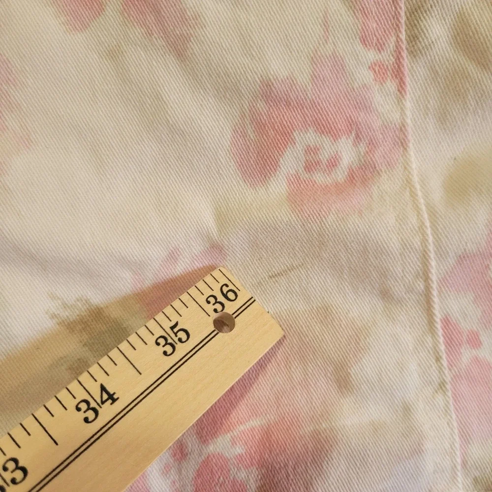 Democracy Absolution Floral Cargo Pants Pink Cream Wide Leg Crop Size 16 Womens